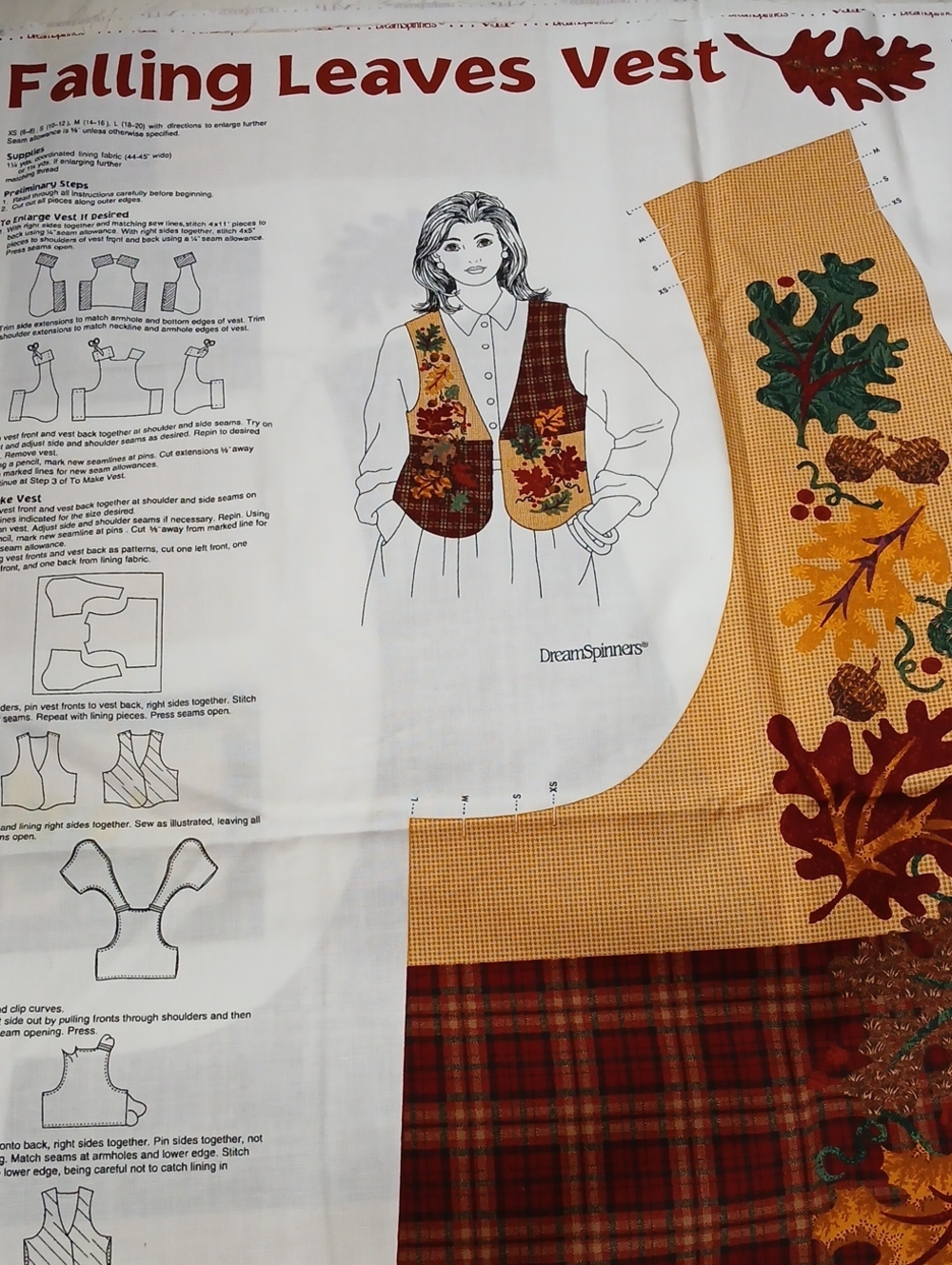 Vintage Falling Leaves Vest Panel